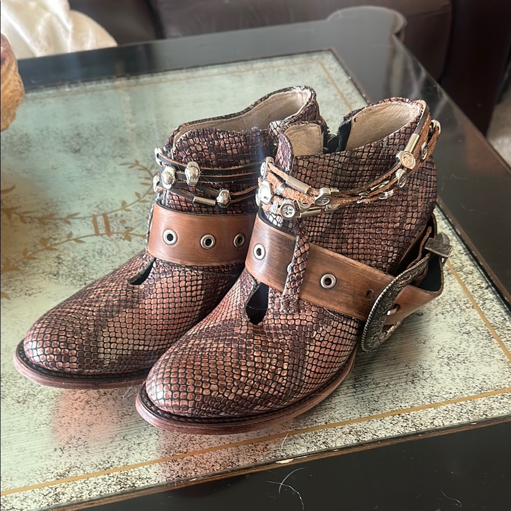 Freebird Brown and Silver Ankle Booties - Picture 5 of 5